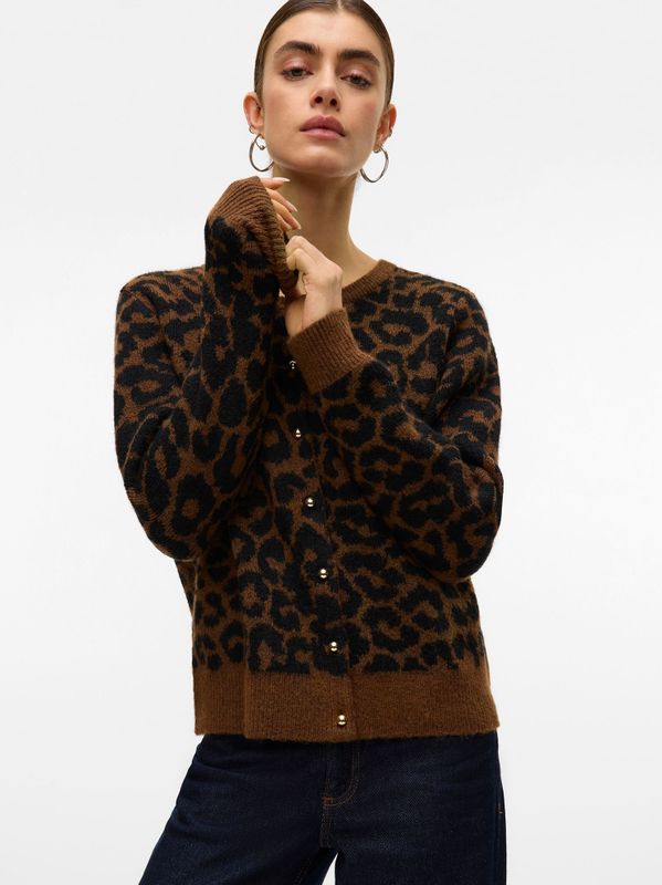 Vero Moda - Vmnewkai Ls O-neck - Vest - Emperador/w. Black Leo - Dames
