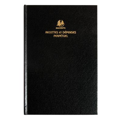 Agenda Carré recettes et dépenses - perpétuel - 1 jour par page - 13,5 x 21 cm - noir - Exacompta