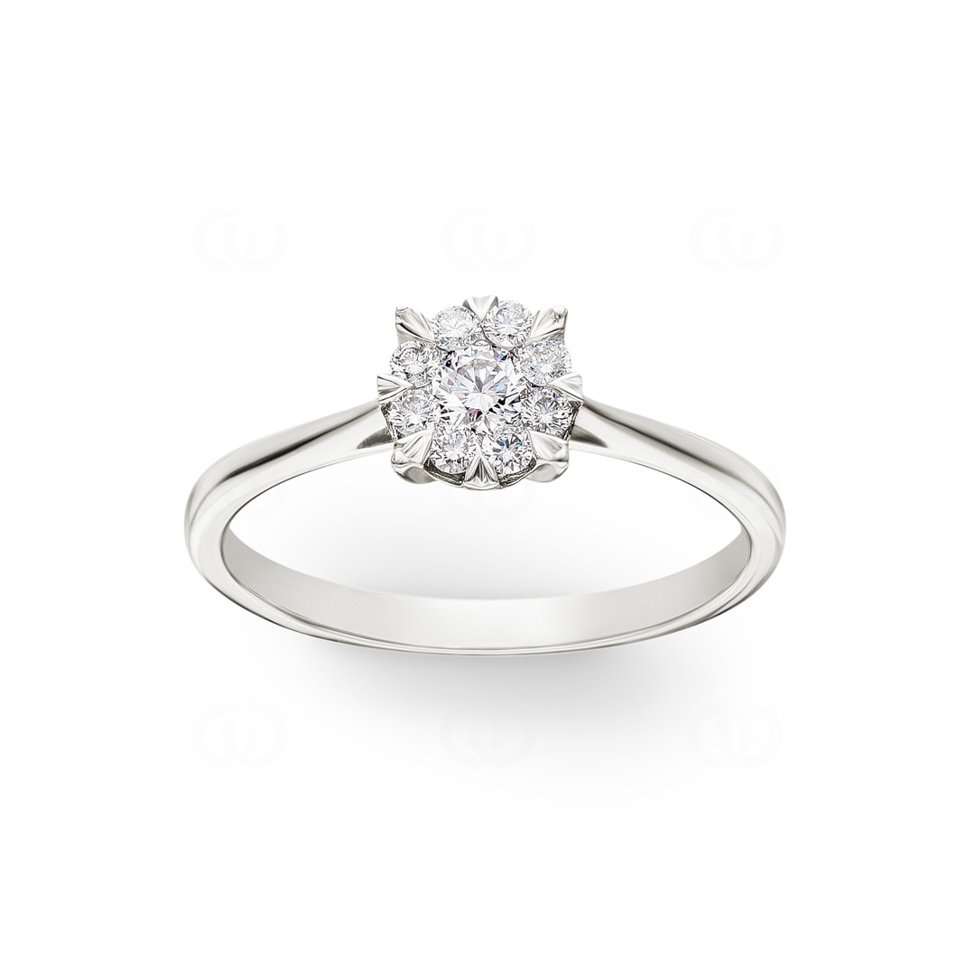 Verlobungsring 750/18 K Weissgold mit Diamanten 0.25 ct H/si