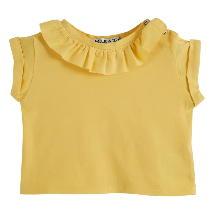 Emile et Ida T-shirt Col à Volants | Jaune
