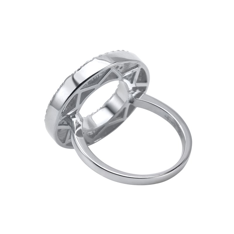 Bague Argent Ronde Sertie De Zirconium