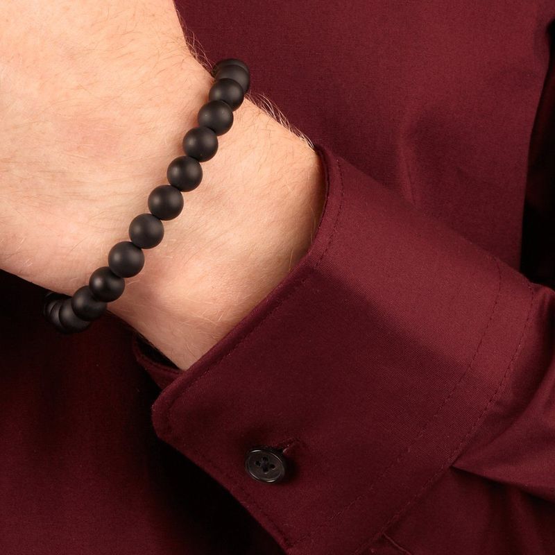Boss - Armband - Roestvrij Staal - Onyx - Magneetsluiting