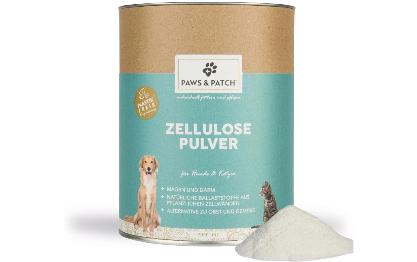 Hunde-Nahrungsergänzung Zellulose Pulver 250 gEinzelfuttermittel für Hunde und Katzen