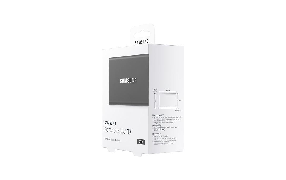 Samsung externe SSD »Port. SSD T7 2TB Titan Grey« 2 TB