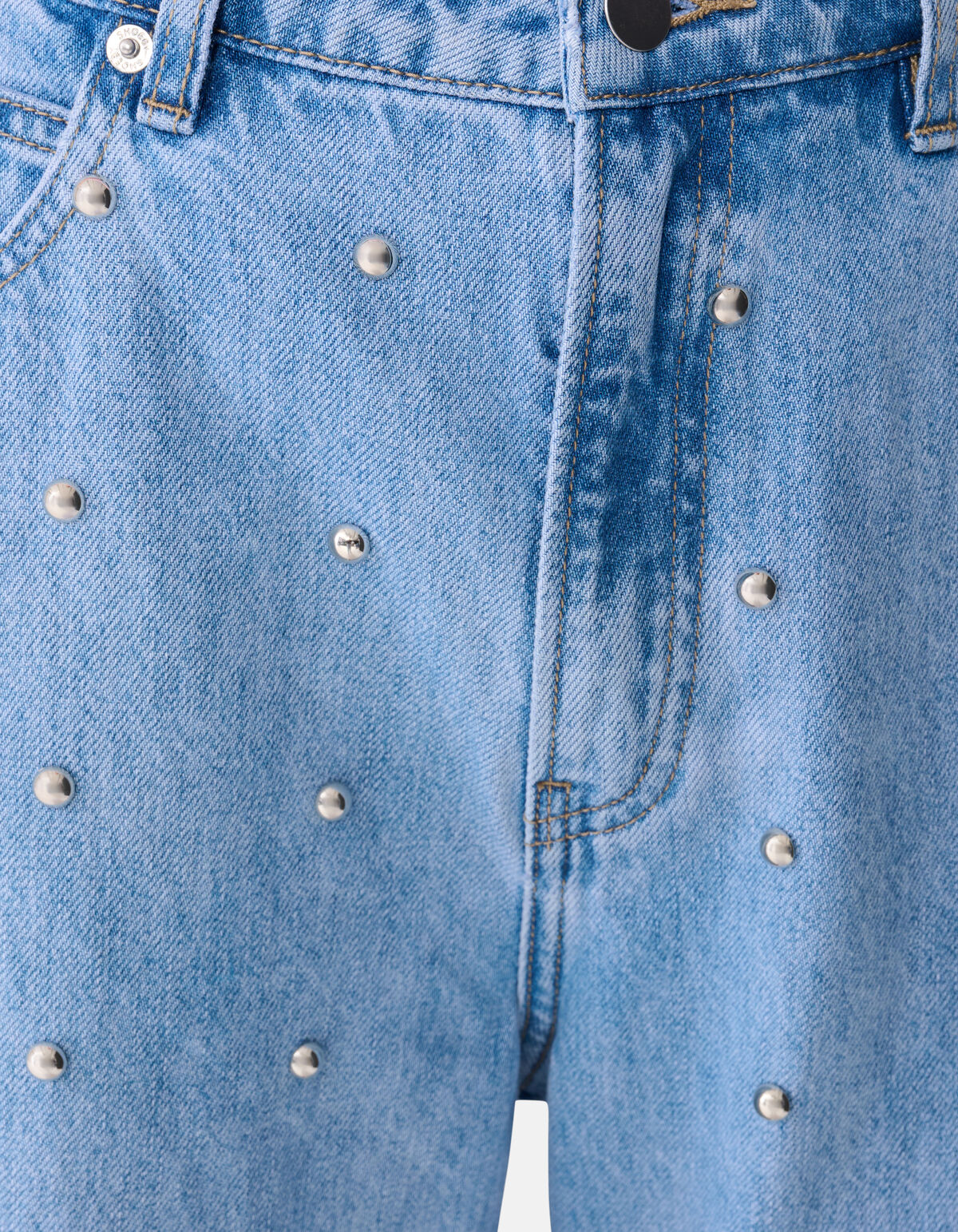 Stud Baggy Fit Jeans Bleached