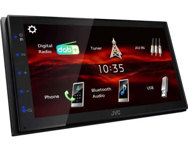 JVC KW-M180DBT, Sort, 180 W, 45 W, 20 - 20000 Hz, 4 ohm (O), AAC, FLAC, MP3, WAV, WMA