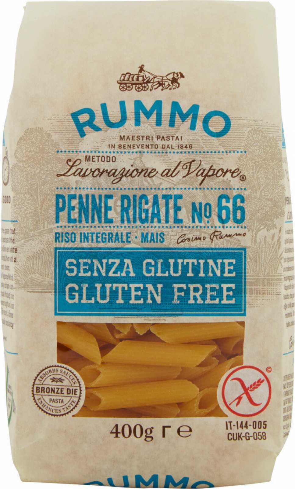Rummo Penne Rigate Sem Glúten 400 g