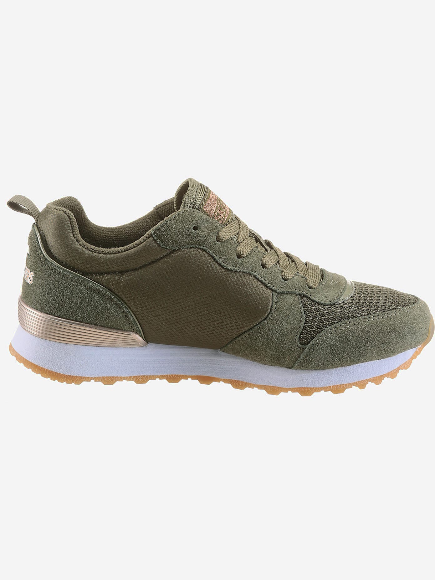 Baskets sneakers hybrides skechers en cuir velours doux, textile et synthétique