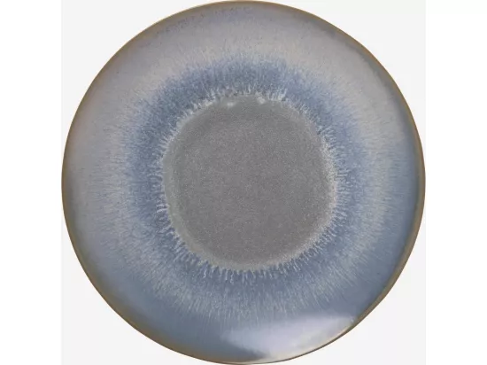 HABITAT - Assiette plate en grès - 25 cm - Bleu et marron (Lot de 2) - Asta