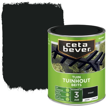 CetaBever Tuinhoutbeits zijdeglans dekkend zwart 750 ml