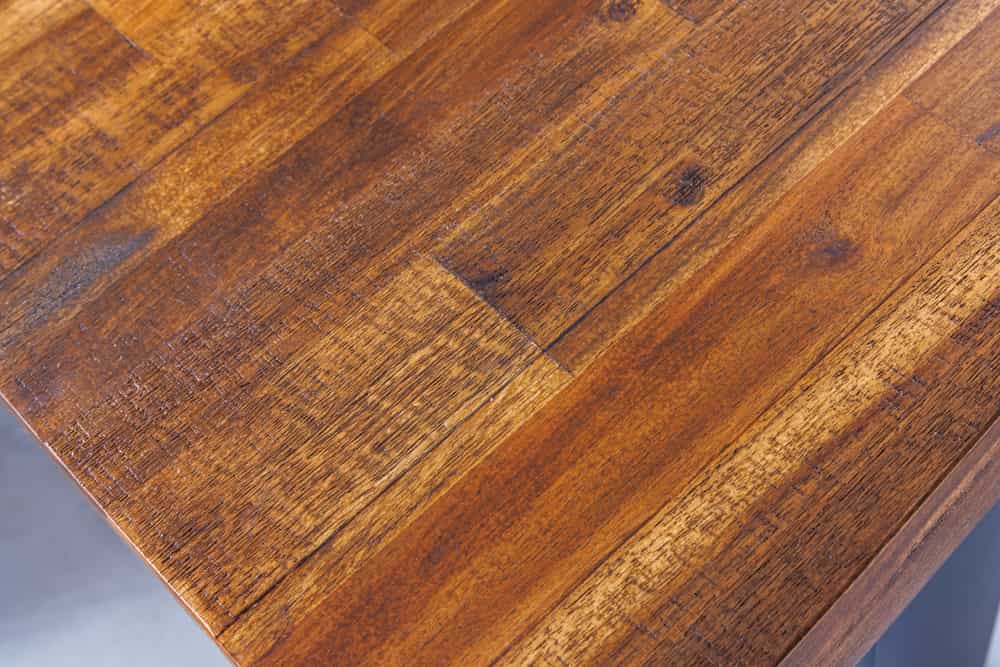 Industrial Baumstamm Sitzbank GENESIS 180cm Akazie Massivholz Metallgestell Live Edge