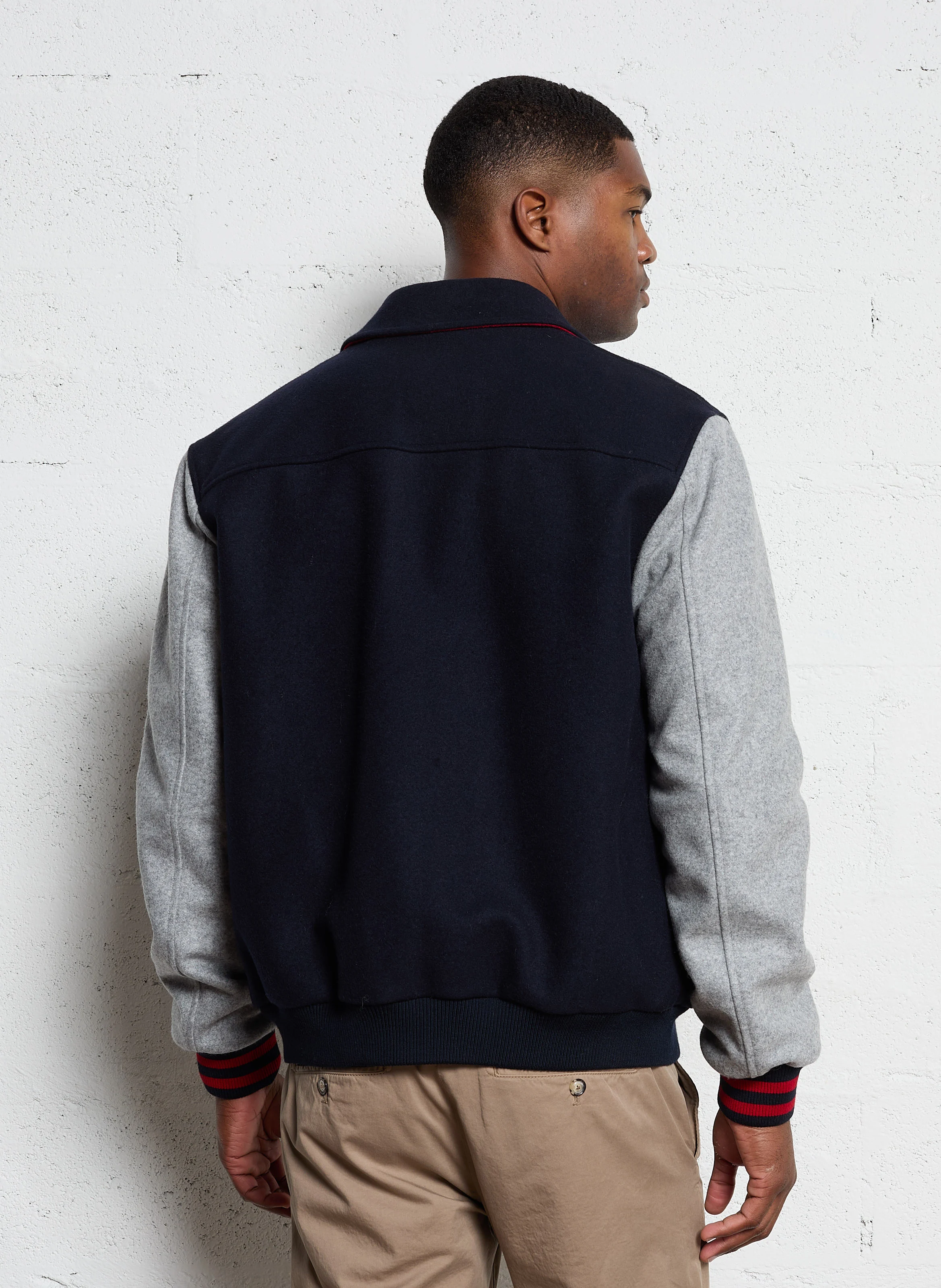 Bomber contrasté en coton | Bleu