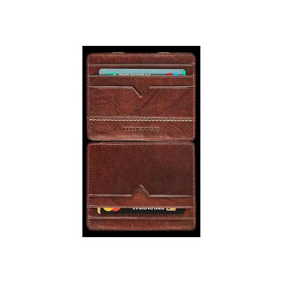 Maverick Rough Gear - Portefeuille anti-piratage avec porte-cartes - brun
