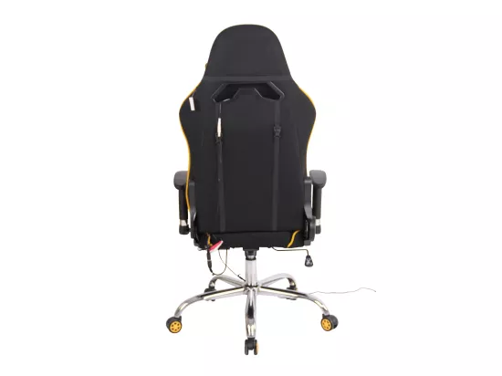 Chaise de bureau - Tissu & Métal chromé - Noir / Jaune - Limit XM