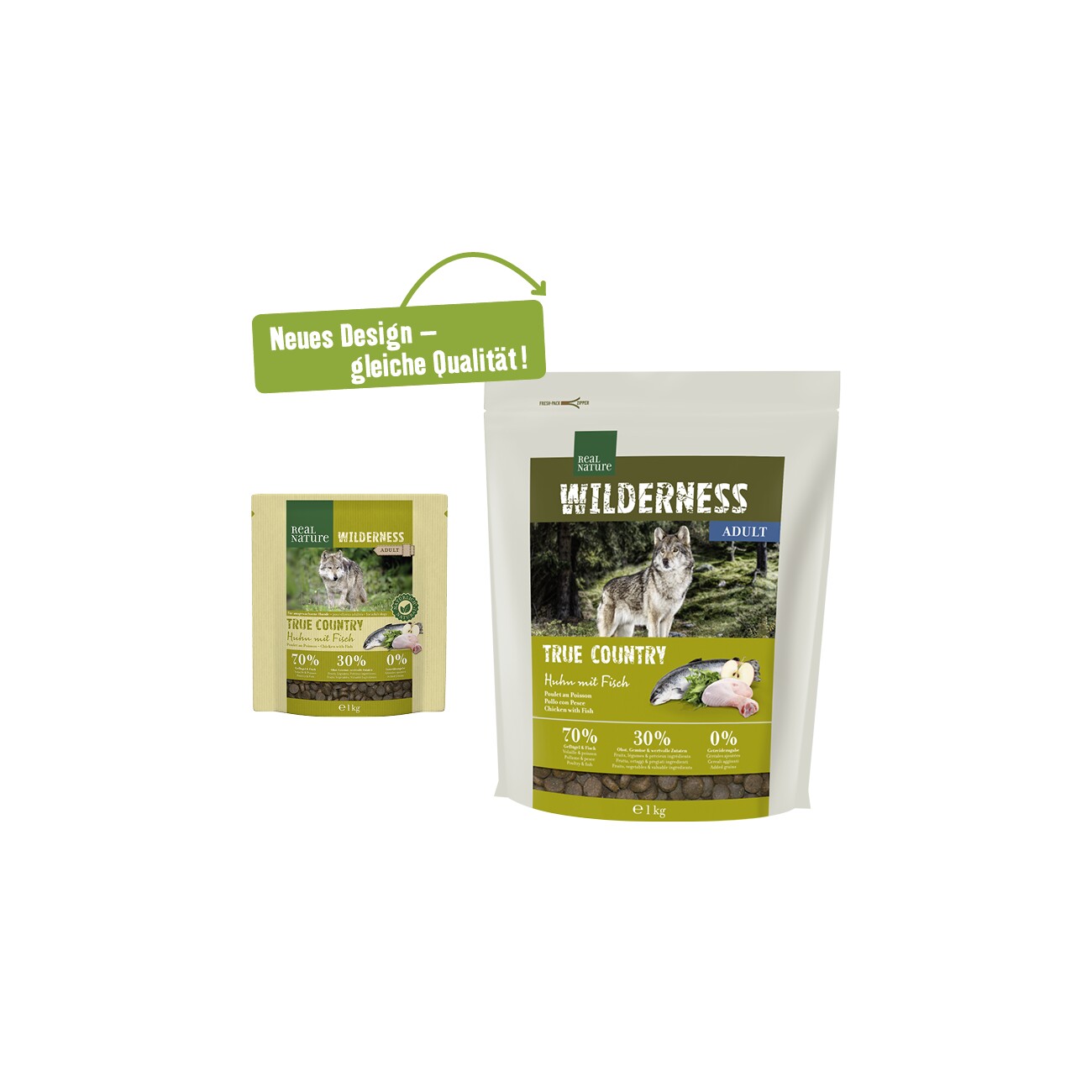 REAL NATURE WILDERNESS Trockenfutter Hund, Adult, True Country Huhn mit Fisch 1 kg