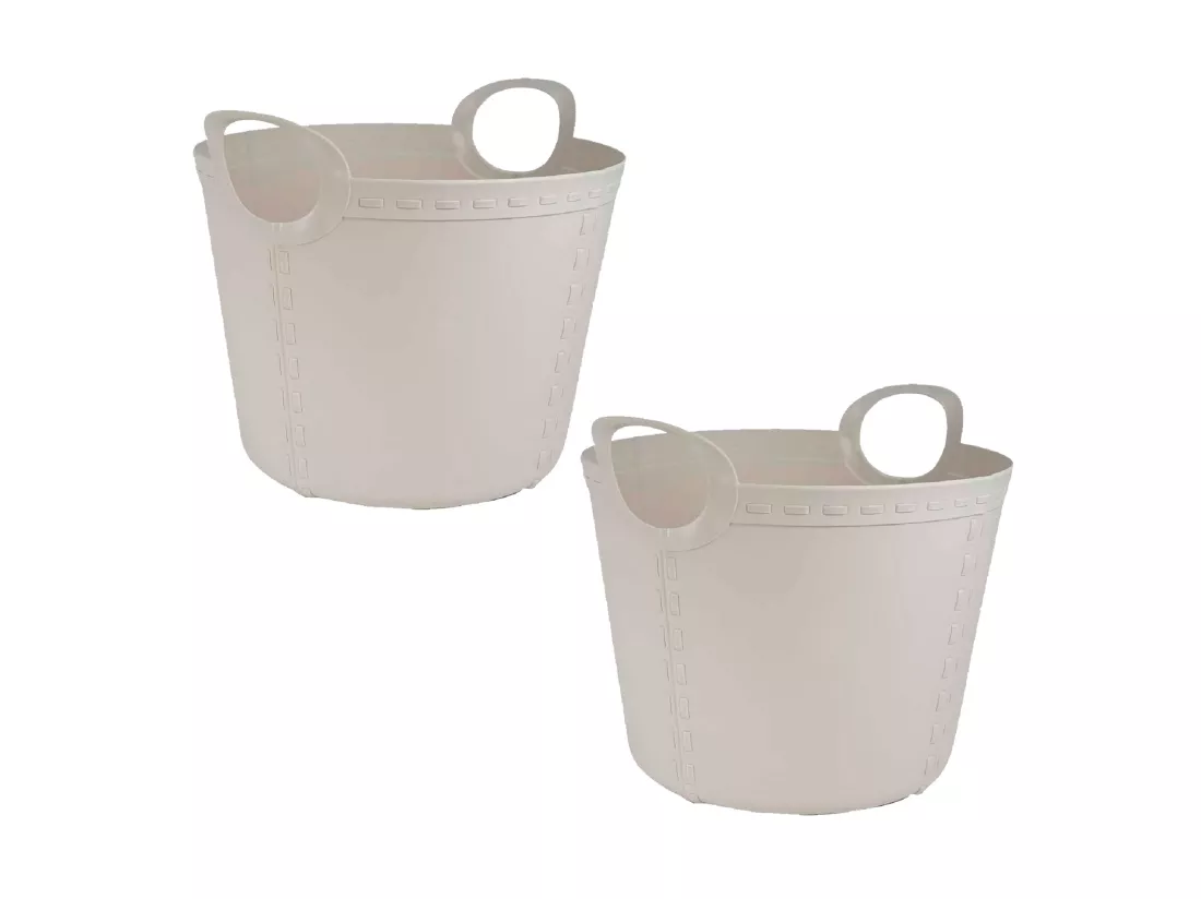 2x panier craft small 15l gris clair 40x32x28