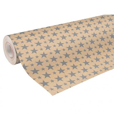 Clairefontaine - Papier cadeau kraft - 70 cm x 50 m - 60 g/m² - étoiles