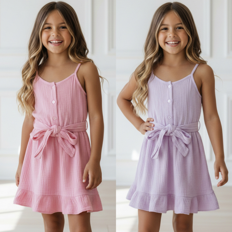 Sunny Breeze Strap Dress - paars of roze (verzenddatum 27 feb)