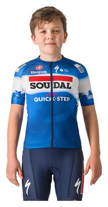 Maillot Manches Courtes Enfant Castelli Aero Kid Soudal Quick-Step 2024 Bleu