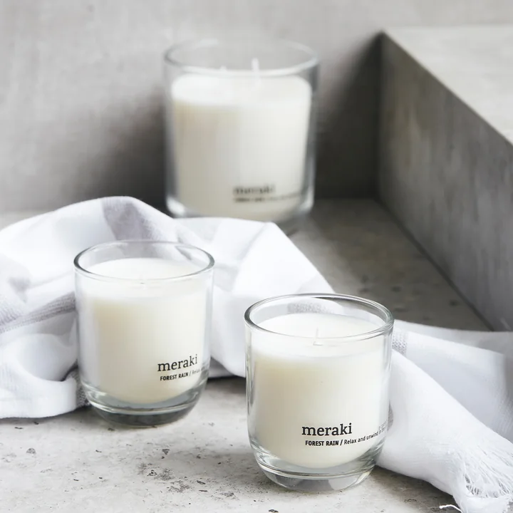 Meraki - Duftkerze, Ø 6 cm, Warm tonka (2er-Set)