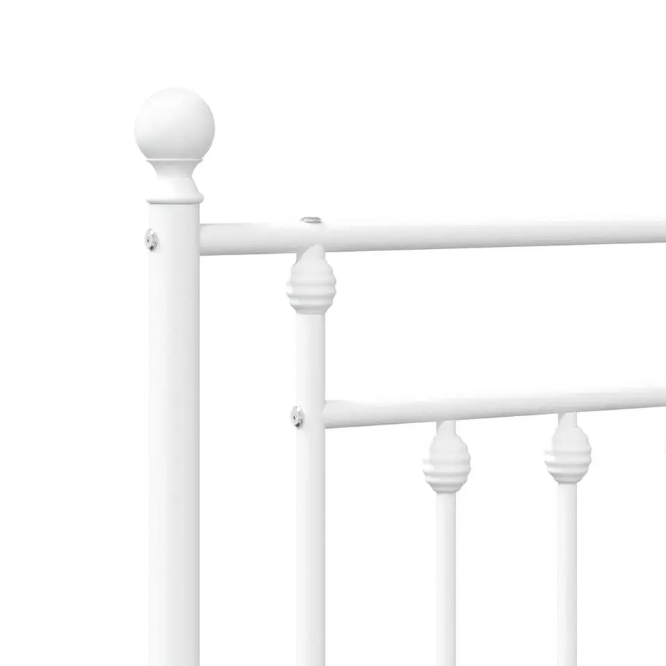 vidaXL - Metalen bed met hoofdbord - Wit - 90x200 cm