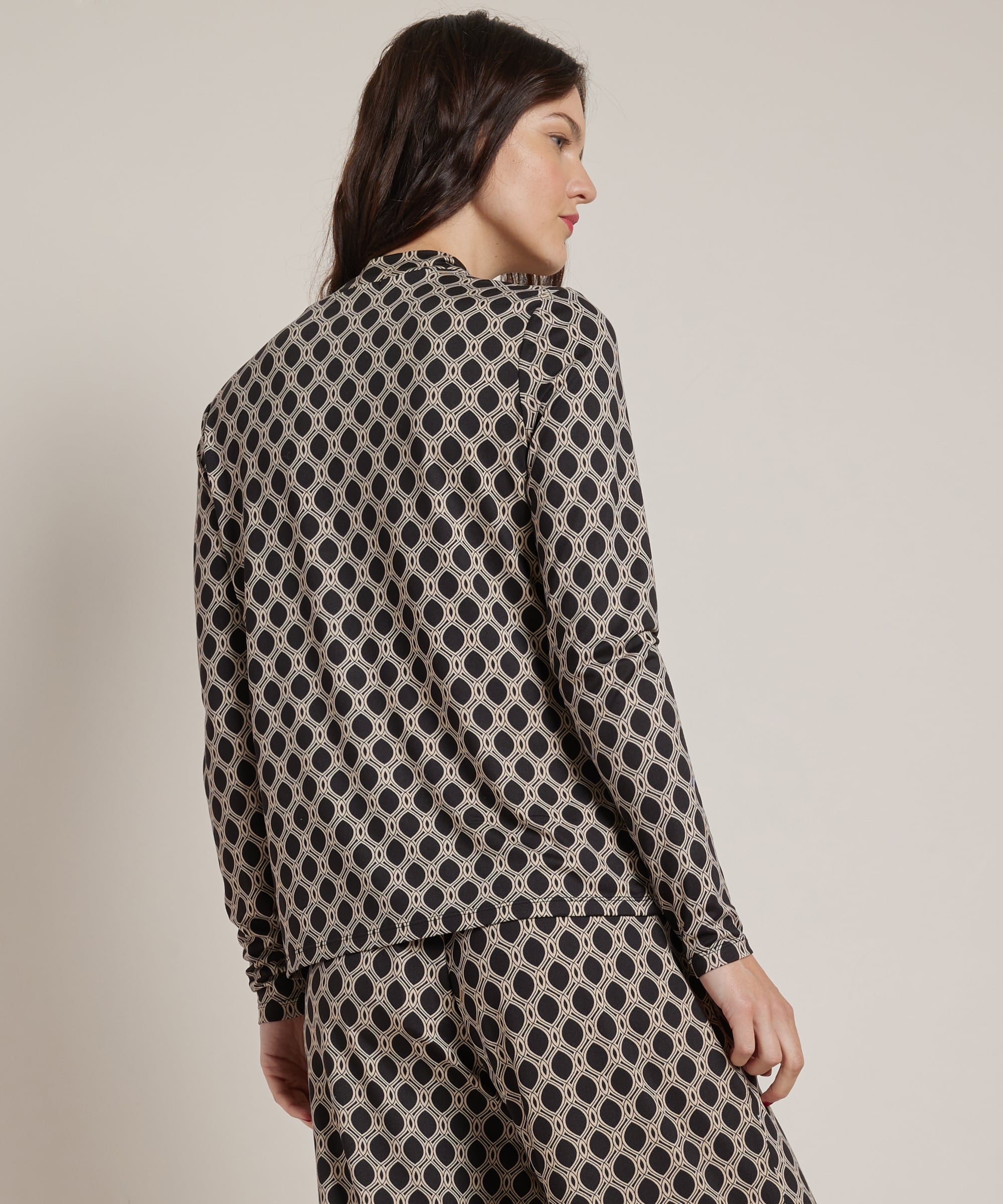 jersey top met all-over print