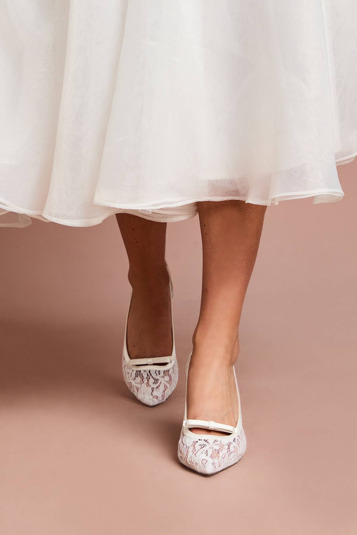 Coast Escarpins de Mariée Alexis à Bride Arrière avec Détail Nœud en Dentelle et Talon Aiguille