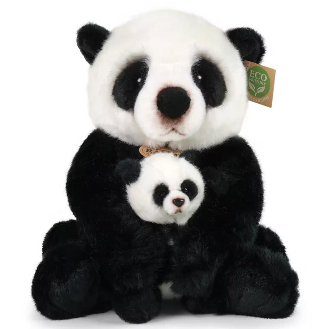 Rappa knuffelpanda met baby - 27 cm