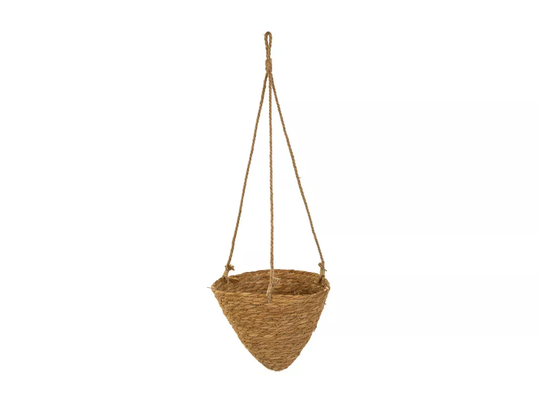 Paniers suspendus en fibre naturelle marron d27,5x25h-d22x18h