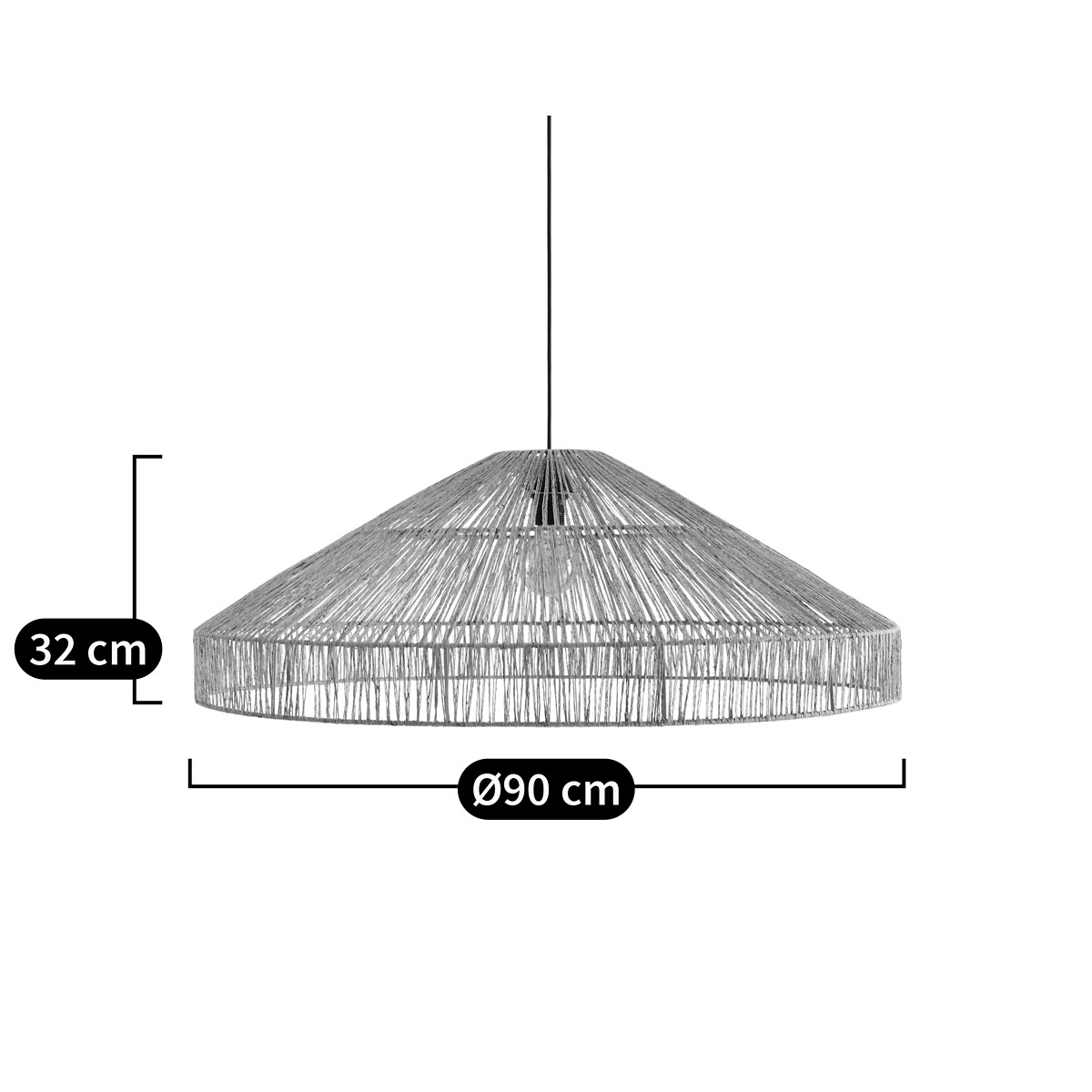 LA REDOUTE INTERIEURS<br>Candeeiro suspenso Ø90 cm, Yaku