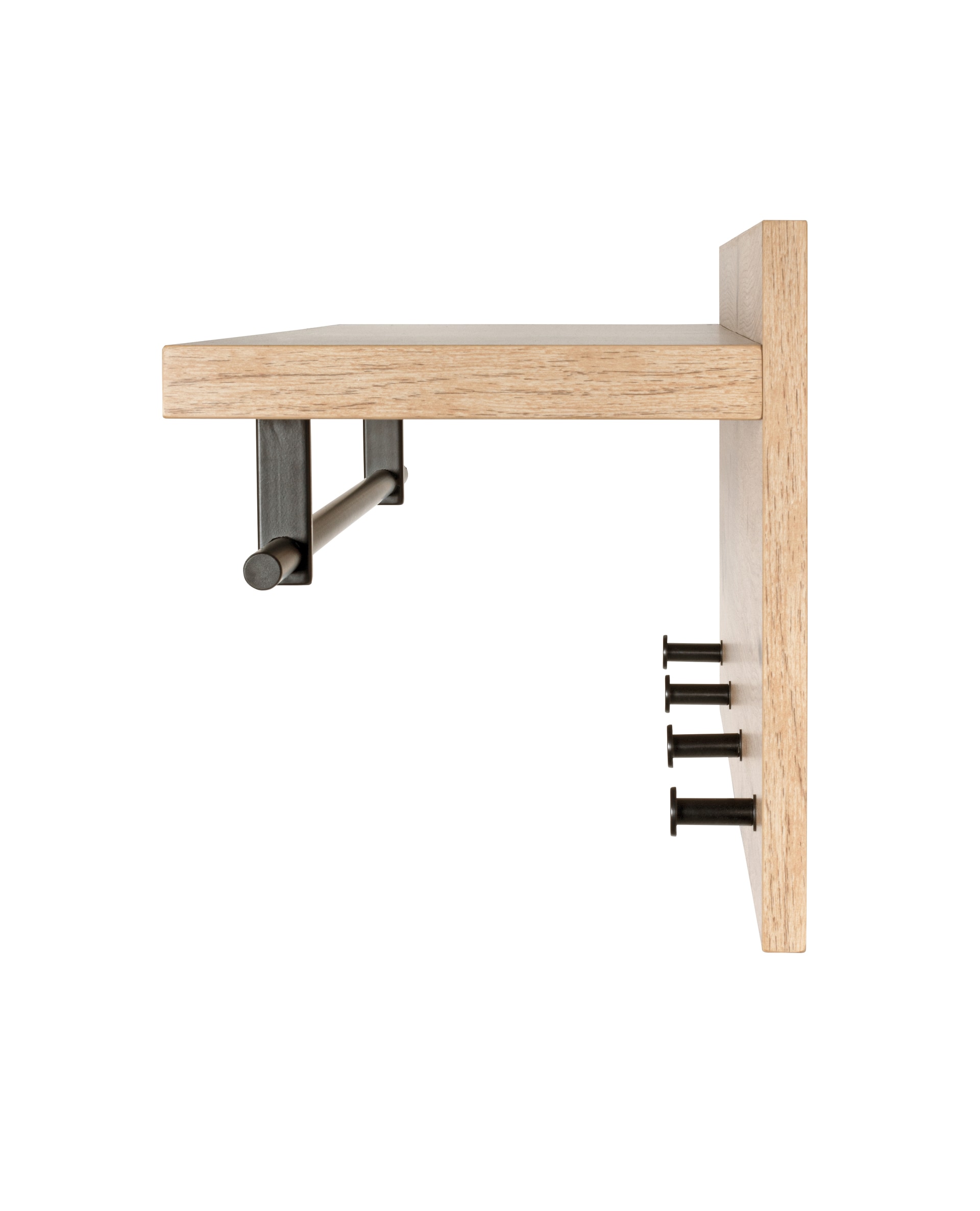 Wandgarderobe PARMA5 Eiche-Dekor/schwarz 75 x 30 cm