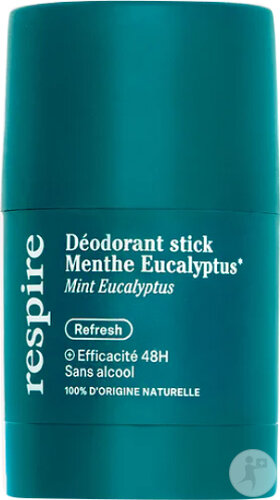Respire Déodorant 48h Rechargeable Menthe Eucalyptus Stick 50g