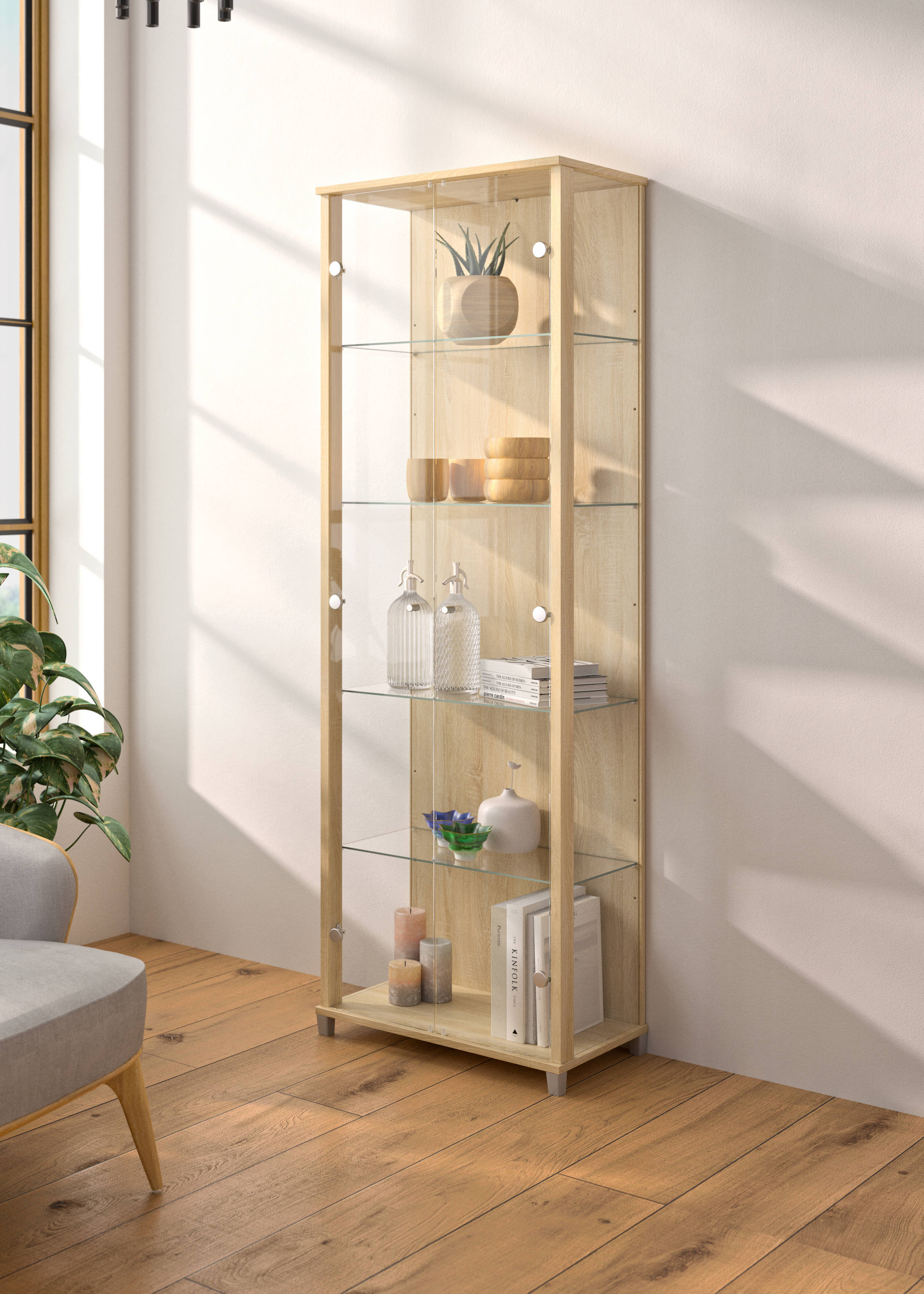 Wehkamp Home vitrinekast Hanna Basic - eiken