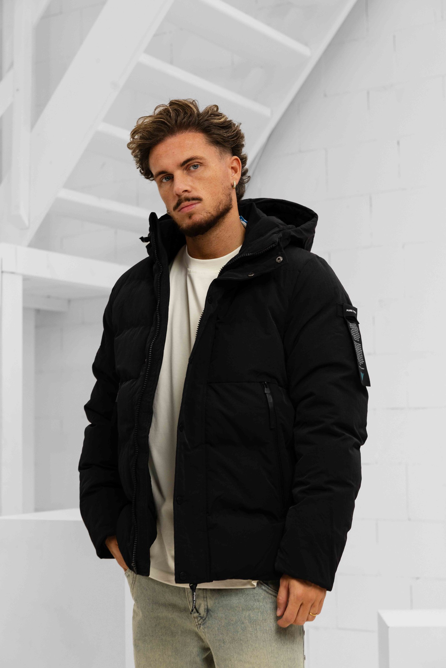 Pure Path Puffer Winterjas Heren Zwart