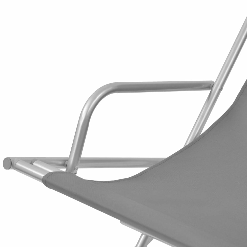 Lot de deux chaises inclinables de terrasse acier gris