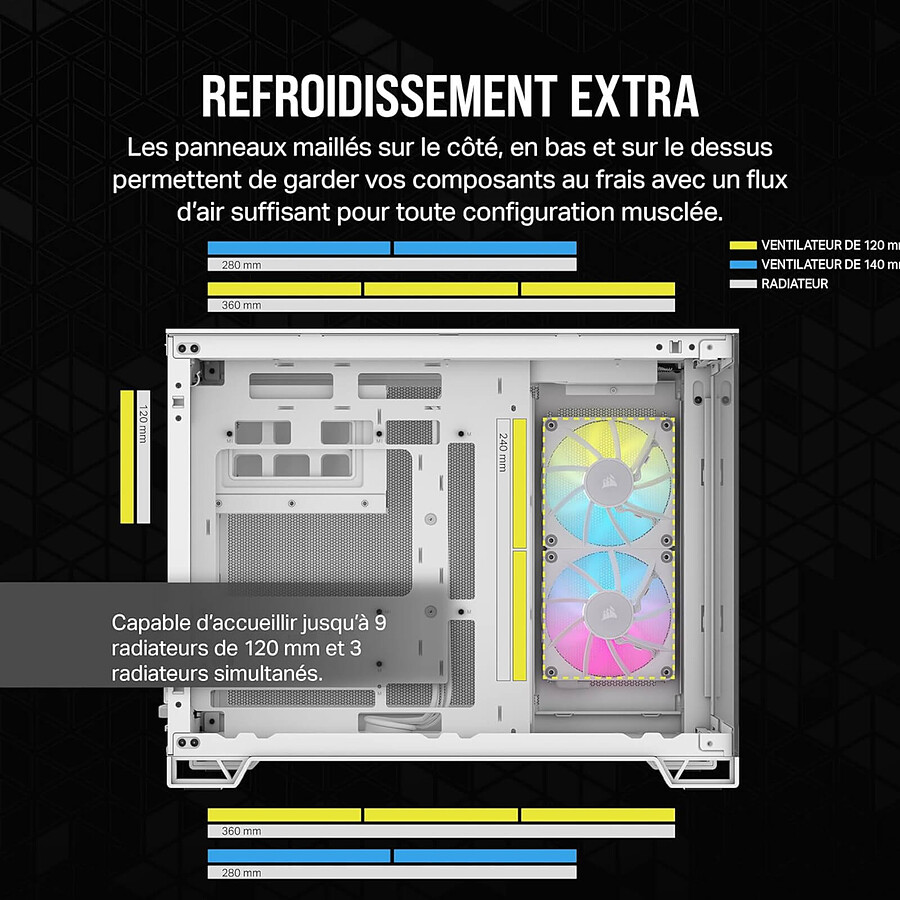 Corsair 2500X iCUE LINK RGB - Blanc