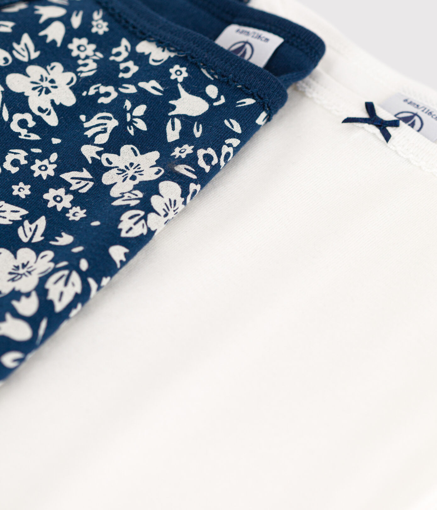 Lot de 2 chemises à bretelles fleur en coton petite fille