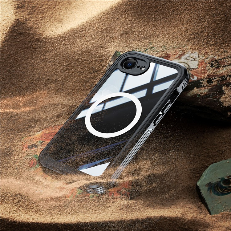 iPhone 16e Magnetische Schutzhülle mit Panzer Glas Backcover   Displayschutz (Magnet-Technologie) - Schwarz / Grau