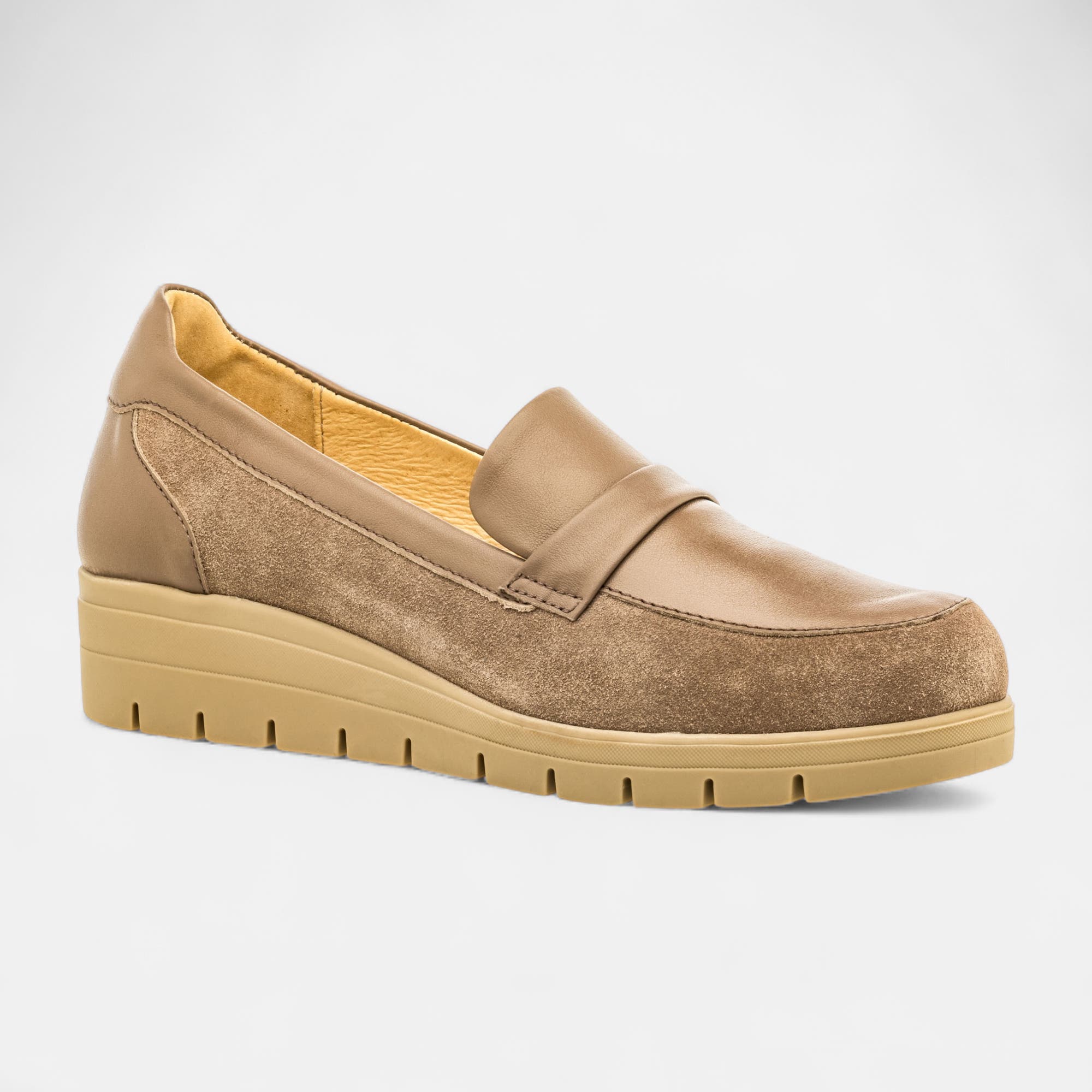 Mocassins Femme en cuir taupe