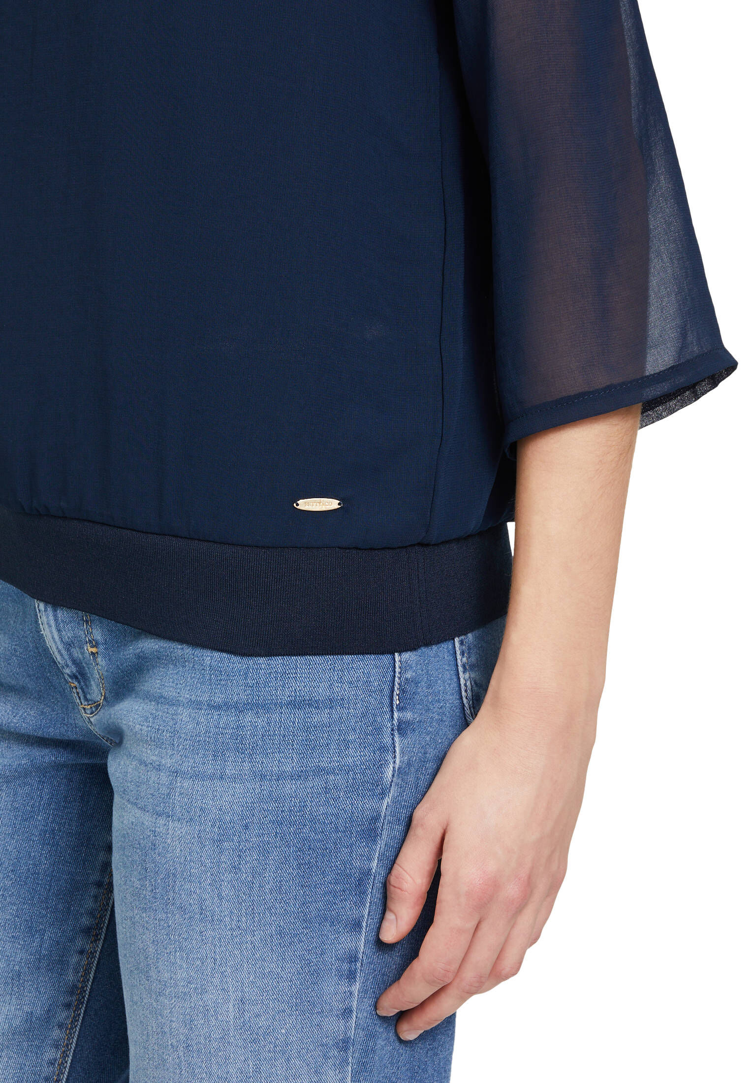 Betty & Co| Damen Blusenshirt mit Webbesatz