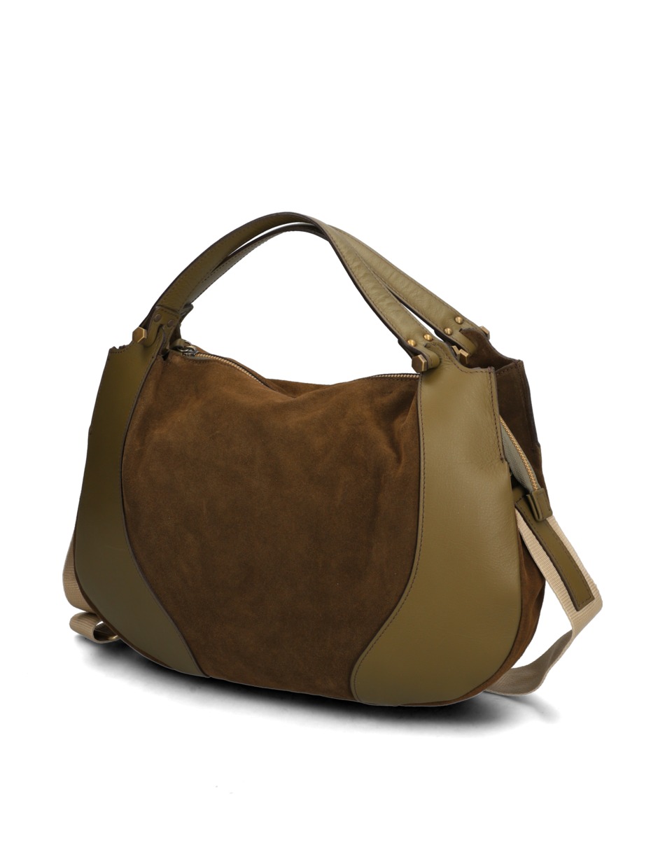 Lederkombination Hobo Bag