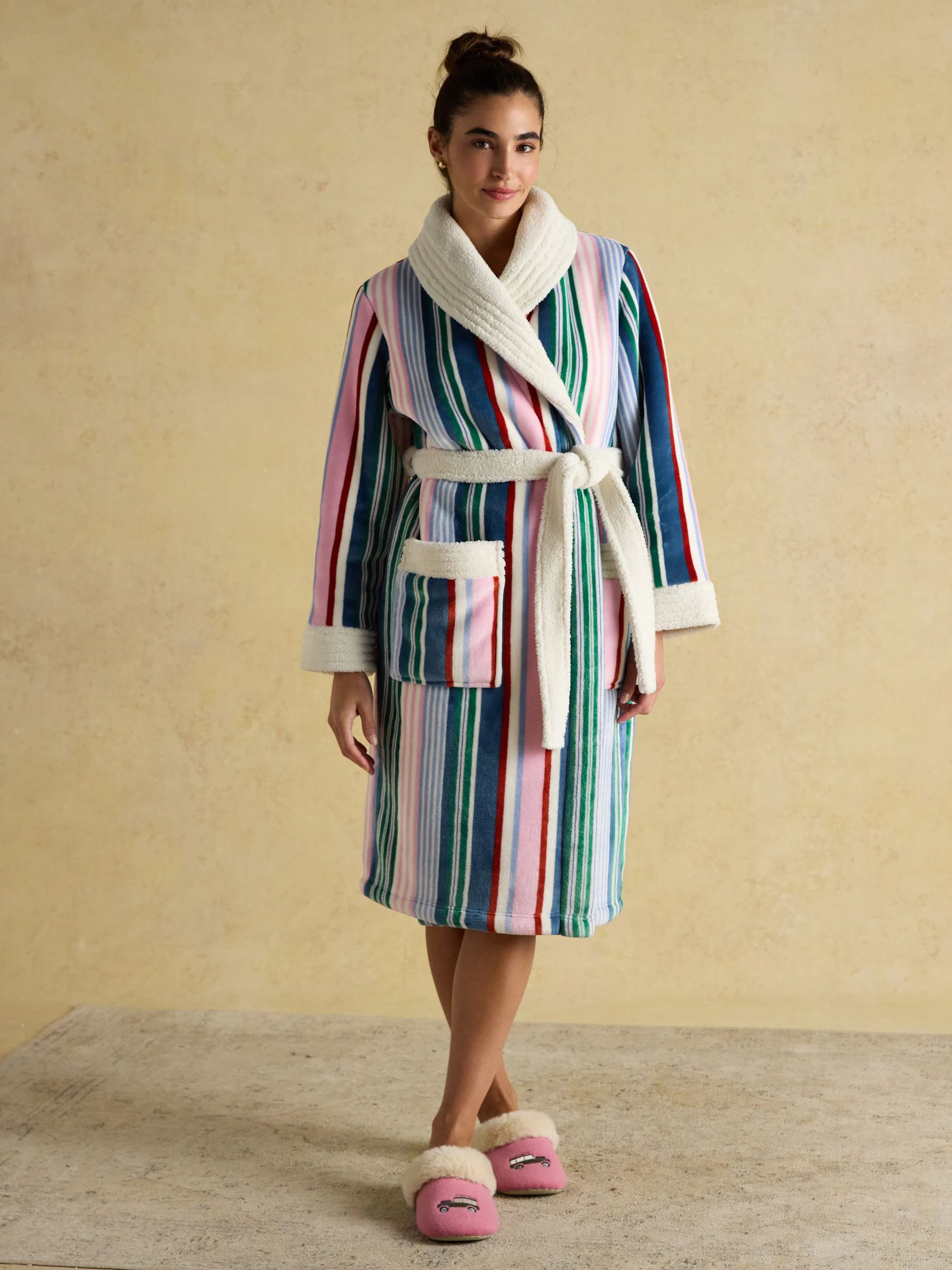 Meerdere strepen - Joules Matilda - Zachte fleece badjas
