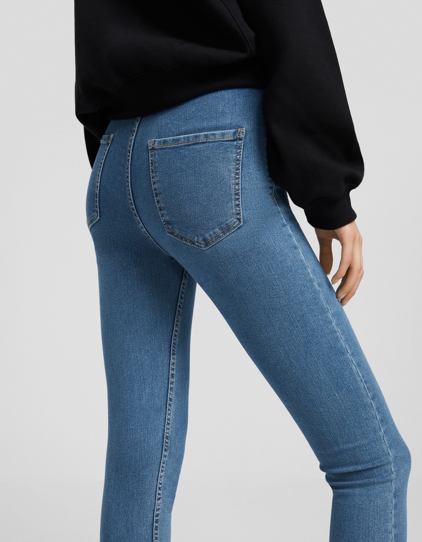 Calças legging jeans de cintura super alta