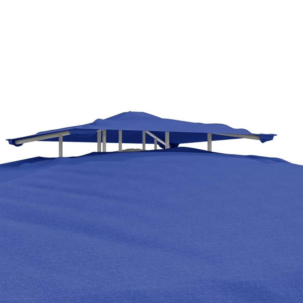 Belvédère à double toit bleu 3x3x2,68 m tissu