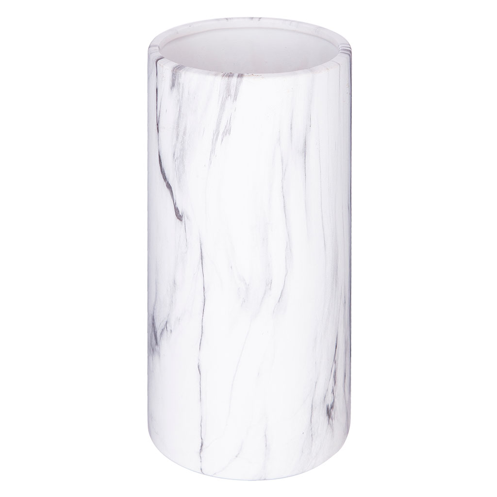 Vase déco cylindrique contemporain effet marbre H 20cm