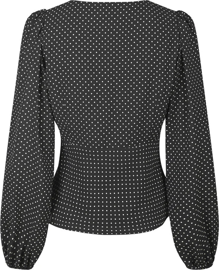 Neo Noir Jane Dot Blouse Black