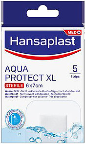 Hansaplast AquaProtect XL 6x7cm Stérile Compresse Non-Collante 5 Strips