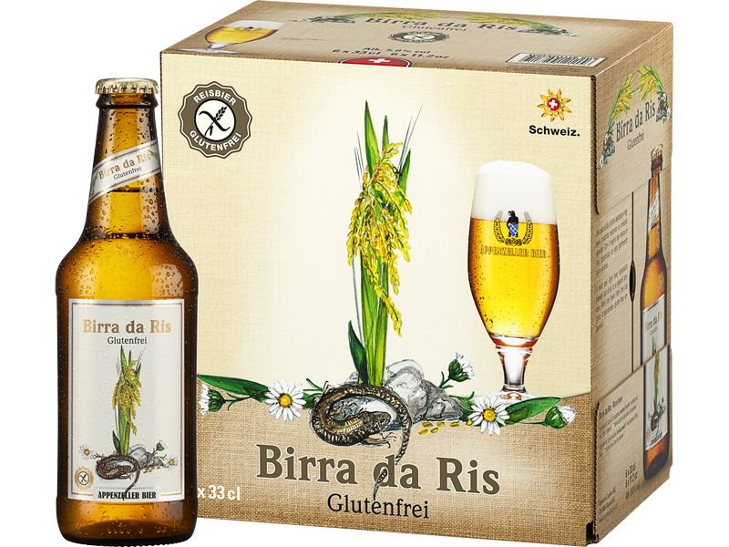 Appenzeller Bier Bier Birra da Ris glutenfrei 6 x 0.33 l Lagerbier ohne Gluten