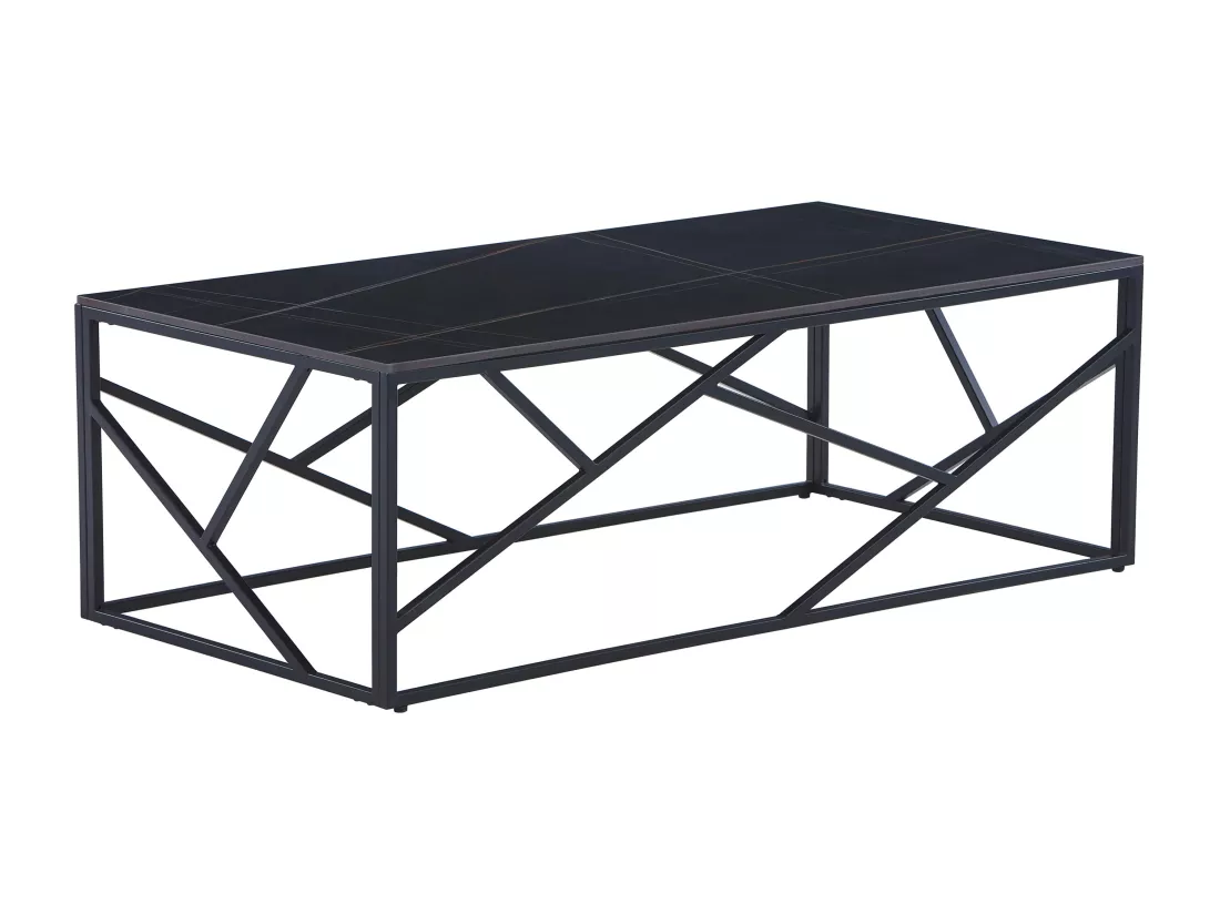 Table basse en céramique et métal - Effet marbre noir - MELRONE de Pascal Morabito