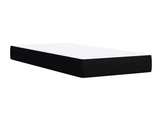 Sommier à lattes de lit avec matelas Noir 90x190 cm Tissu